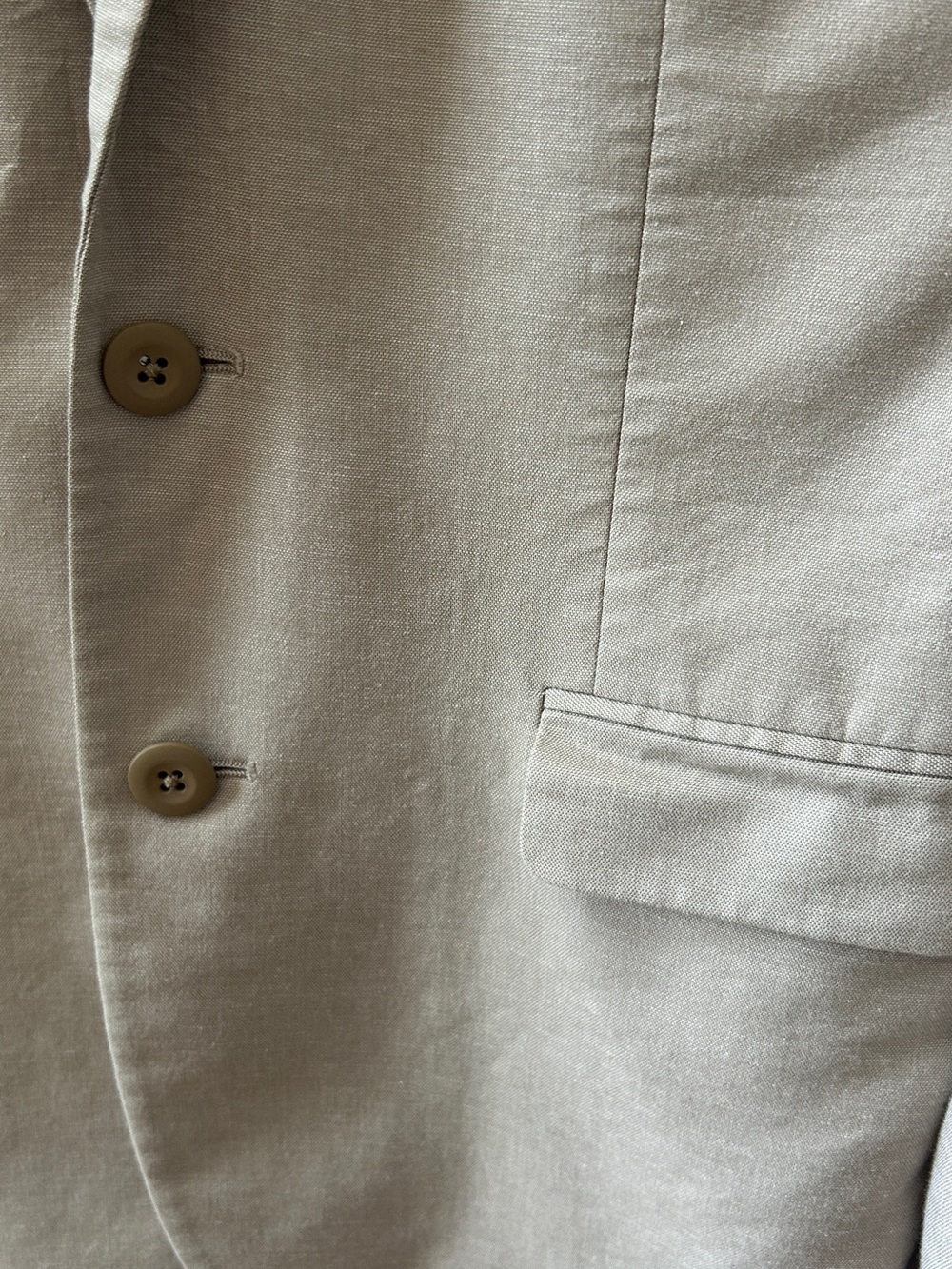Express Men’s Beige Slim Fit Cotton Linen Lyocell Blazer 36S - Picture 4 of 16